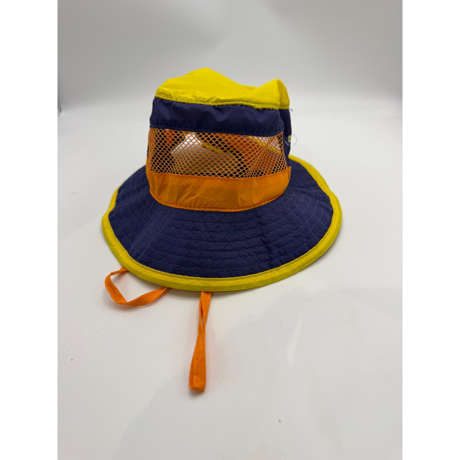 Scala Kids Bucket Hat Yellow Purple Orange Mesh Sun Hat Adjustable Strap 4-6x